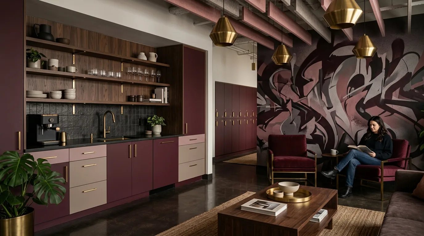 Joy Collection pantry palette pairing with mural backdrop